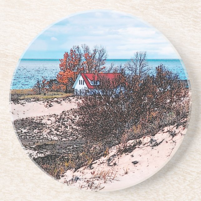 Great Lakes Beach House Coaster (Front)