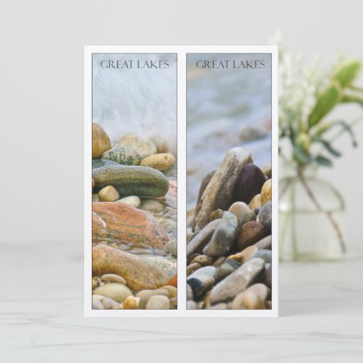 Great Lakes Beach Stones Nature Art Bookmark (Standing Front)
