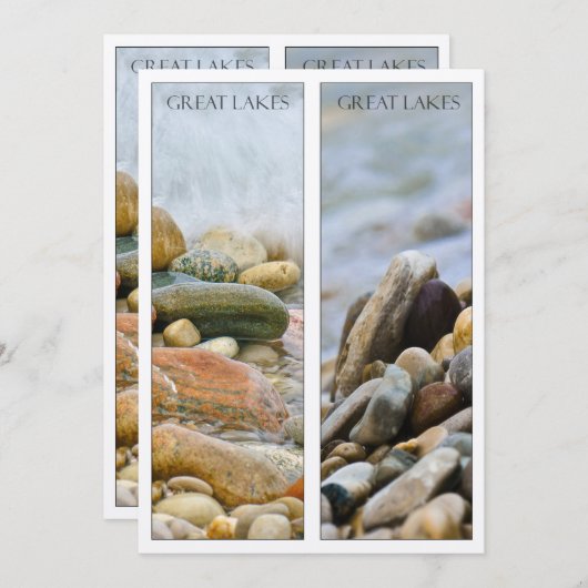 Great Lakes Beach Stones Nature Art Bookmark (Front/Back)
