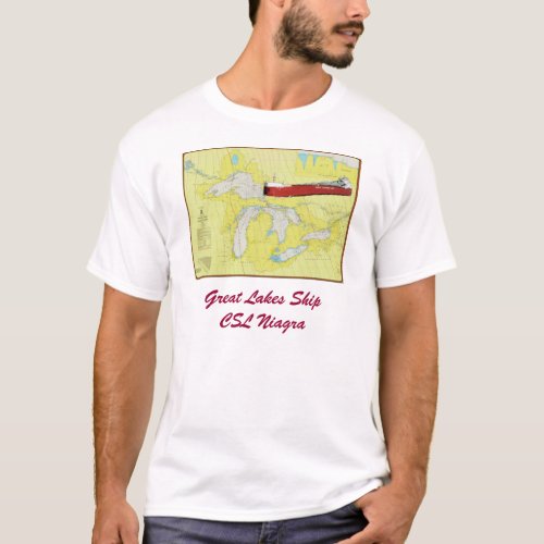 Great lakes Chart with CSL Niagra T_Shirt