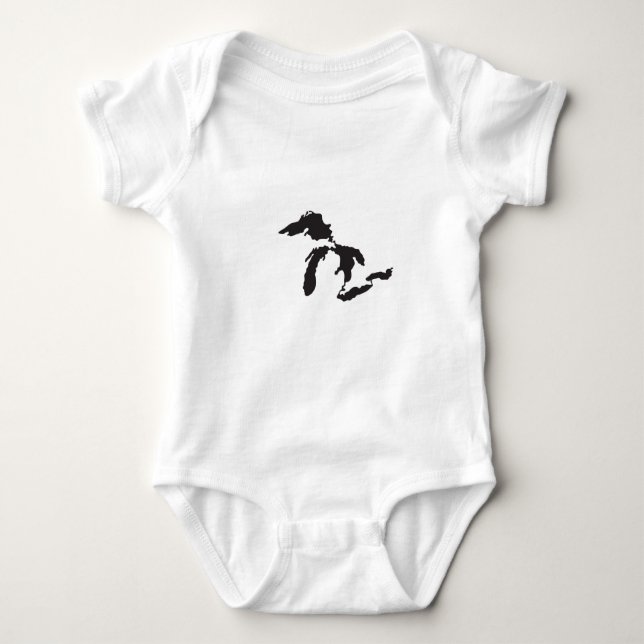 Great Lakes Custom Illustration Baby Bodysuit (Front)