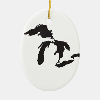 Great Lakes Custom Illustration Ceramic Ornament