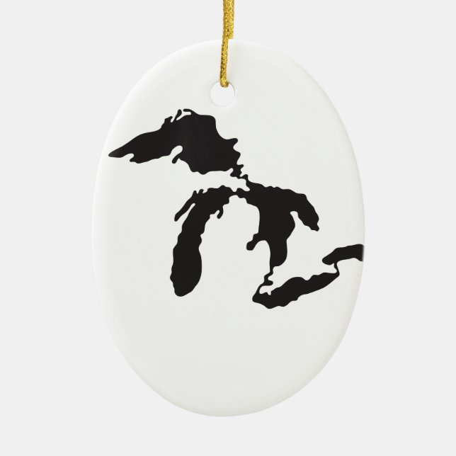 Great Lakes Custom Illustration Ceramic Ornament (Front)