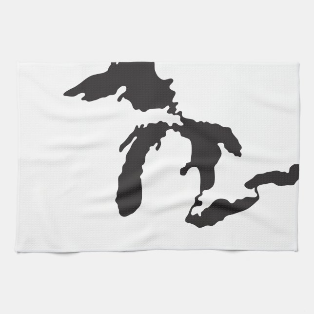 Great Lakes Custom Illustration Kitchen Towel (Horizontal)