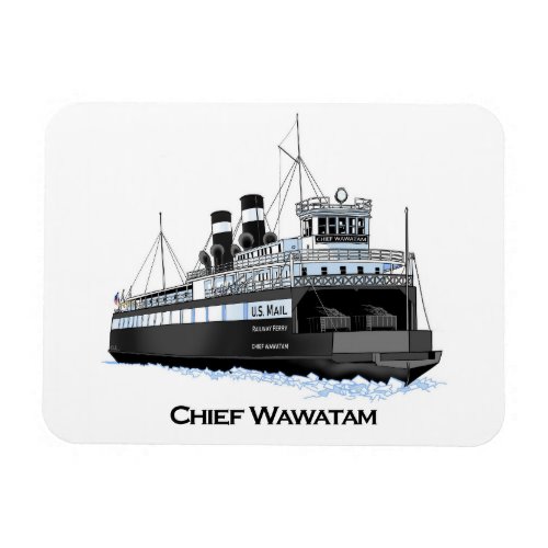 Great Lakes ferry Chief Wawatam breaking ice Magnet