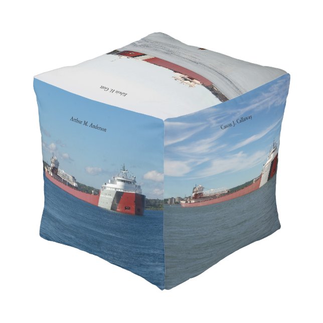 Great Lakes Fleet vessel pouf (Angled Back)