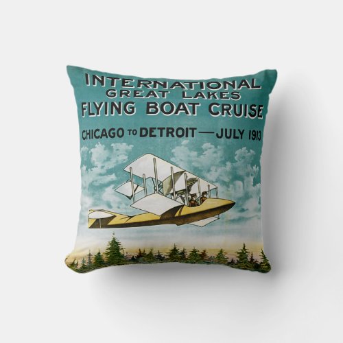 Great Lakes Flying Boat Throw Pillow