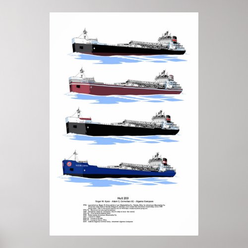 Great Lakes Freighter Algoma Compass history Poster