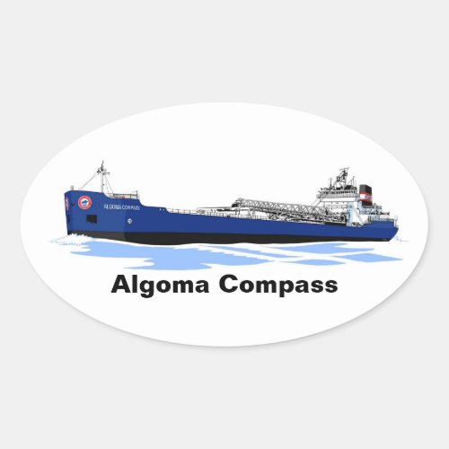 Great Lakes freighter Algoma Compass Oval Sticker