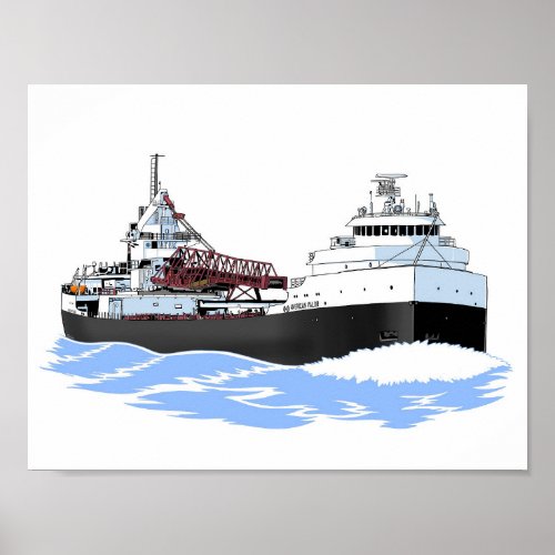 Great Lakes freighter American Valor Poster