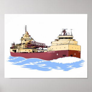 Great Lakes freighter Armco self-unloader Poster