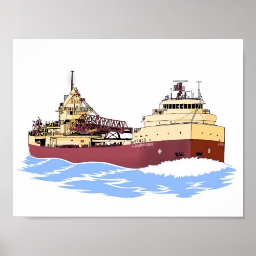 Great Lakes freighter Armco self_unloader Poster