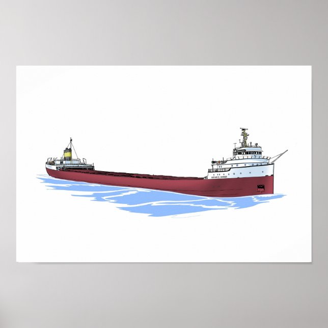 Great Lakes freighter Arthur B. Homer stretched Poster (Front)