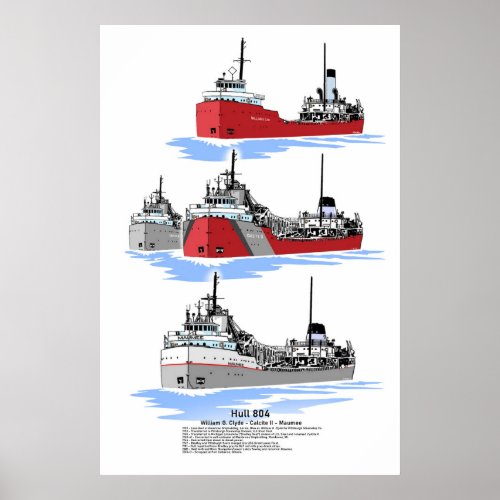 Great Lakes freighter Calcite II history poster