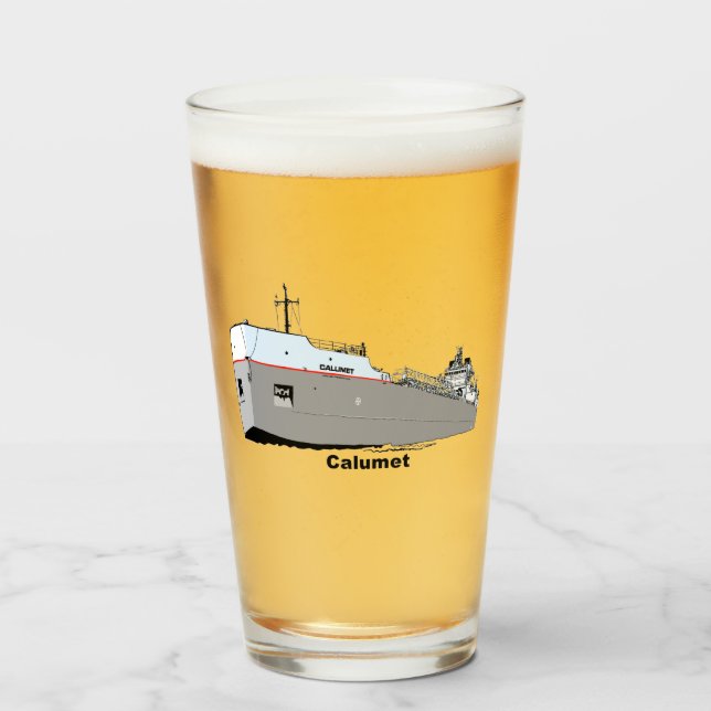 Great Lakes Freighter Calumet (ex-Roesch) Glass (Front Filled)
