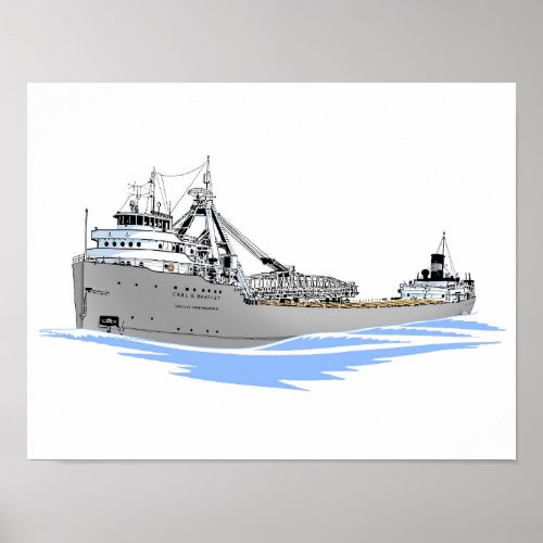 Great Lakes freighter Carl D Bradley Poster