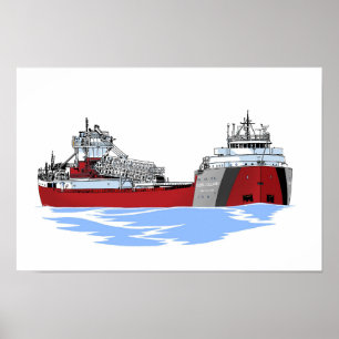 Great Lakes freighter Cason J. Callaway Poster