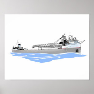 Great Lakes freighter Cuyahoga Poster