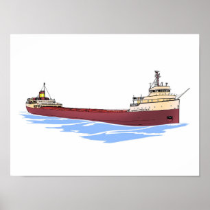 Great Lakes freighter Edmund Fitzgerald Poster