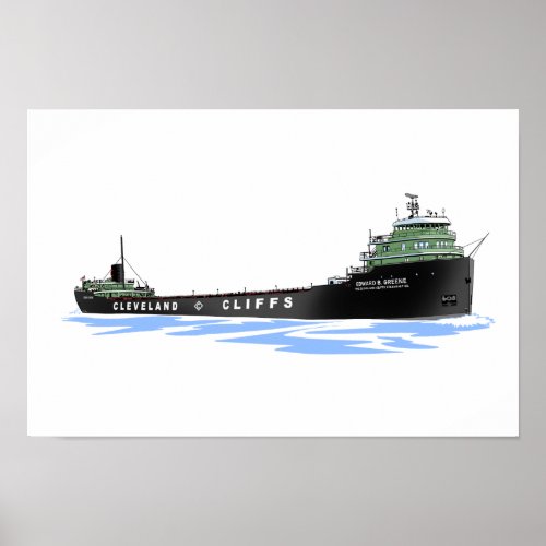 Great Lakes freighter Edward B Greene Poster