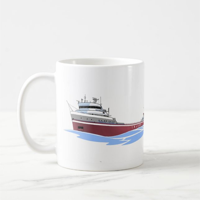 Great Lakes freighter Edward L. Ryerson billboard Coffee Mug (Left)