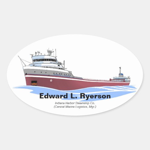 Great Lakes freighter Edward L Ryerson CML Oval Sticker