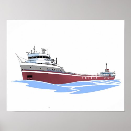 Great Lakes freighter Edward L Ryerson Inland Poster