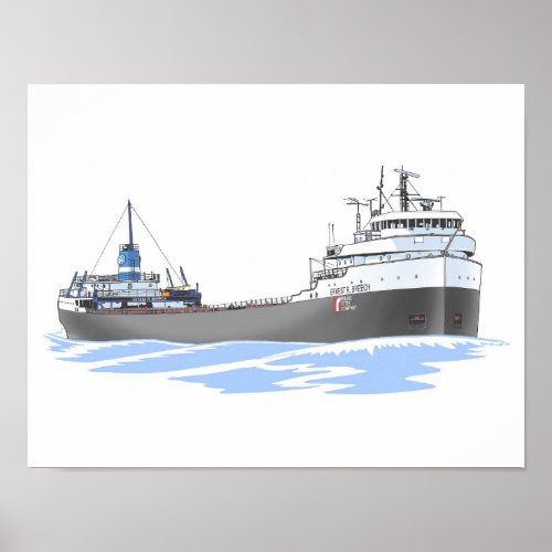 Great Lakes freighter Ernest R Breech Rouge Steel Poster
