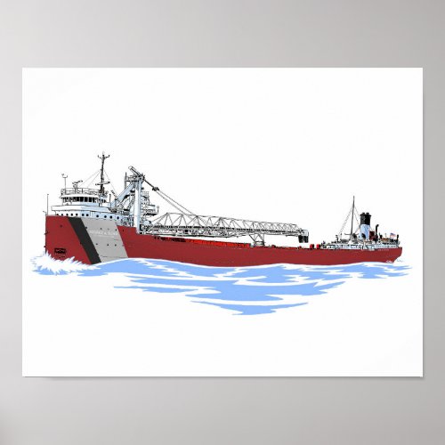 Great Lakes Freighter George A Sloan Key GLF Poster