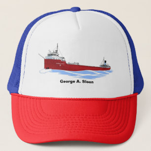 Great Lakes freighter George A. Sloan straightdeck Trucker Hat