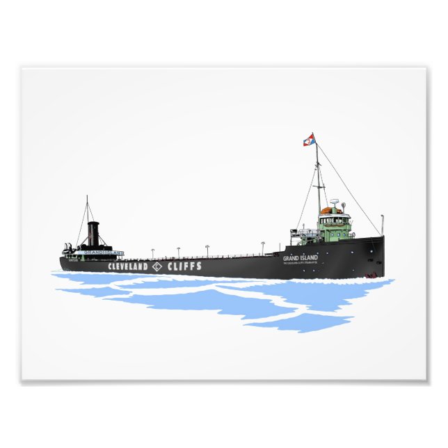 Great Lakes freighter Grand Island Photo Print (Front)