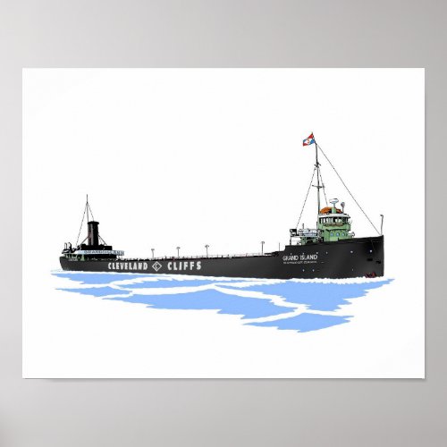 Great Lakes freighter Grand Island Poster