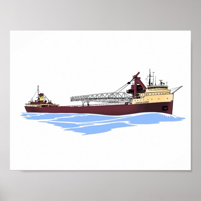 Great Lakes freighter J. Burton Ayers Columbia Poster (Front)