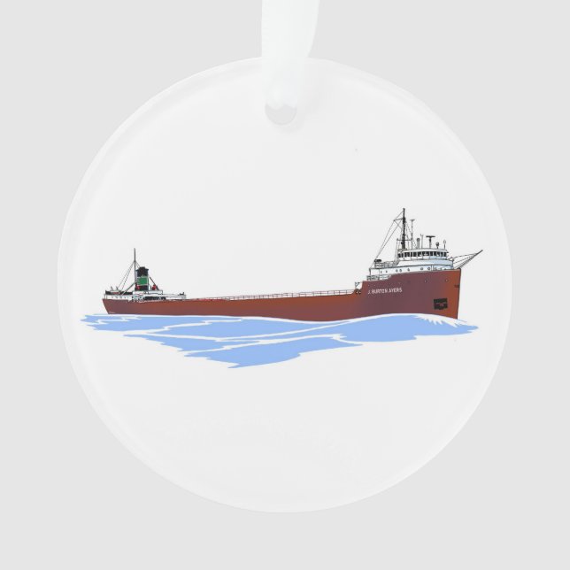 Great Lakes freighter J. Burton Ayers Kinsman Ornament (Front)