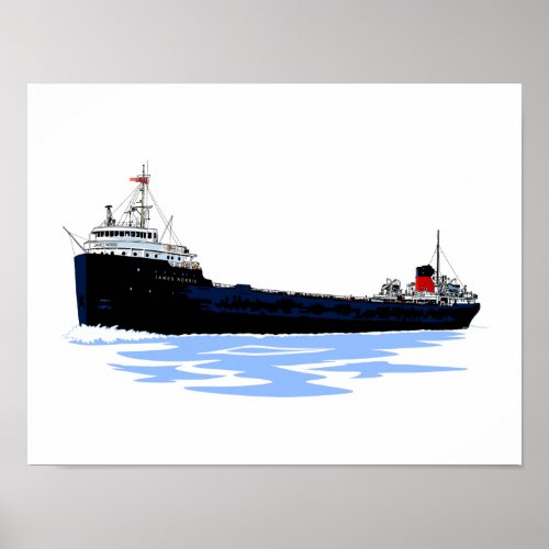 Great Lakes freighter James Norris straightdecker Poster