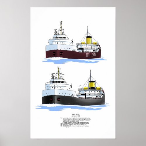 Great Lakes freighter Johnstown Poster