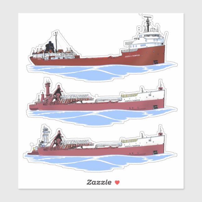 Great Lakes freighter Joseph H. Thompson Sticker (Sheet)