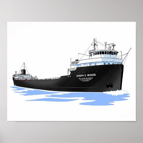 Great Lakes freighter Joseph S Wood Poster