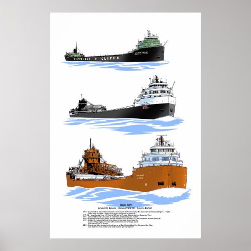 Great Lakes freighter Kaye E Barker history poste Poster