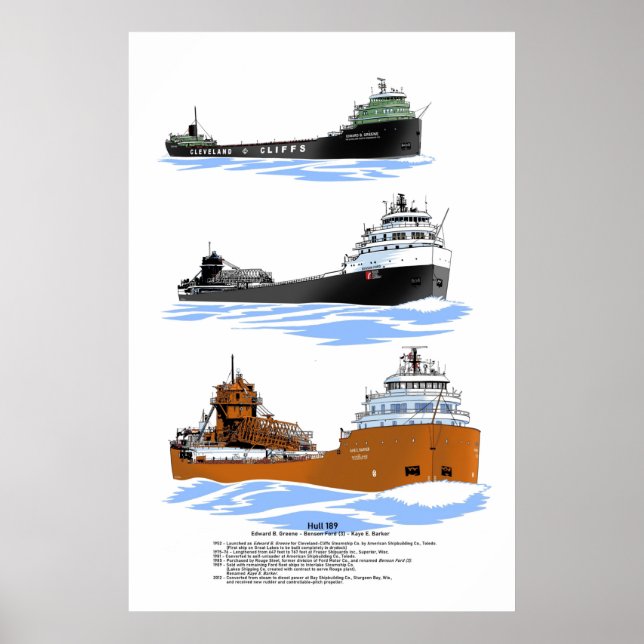 Great Lakes freighter Kaye E. Barker history poste Poster (Front)