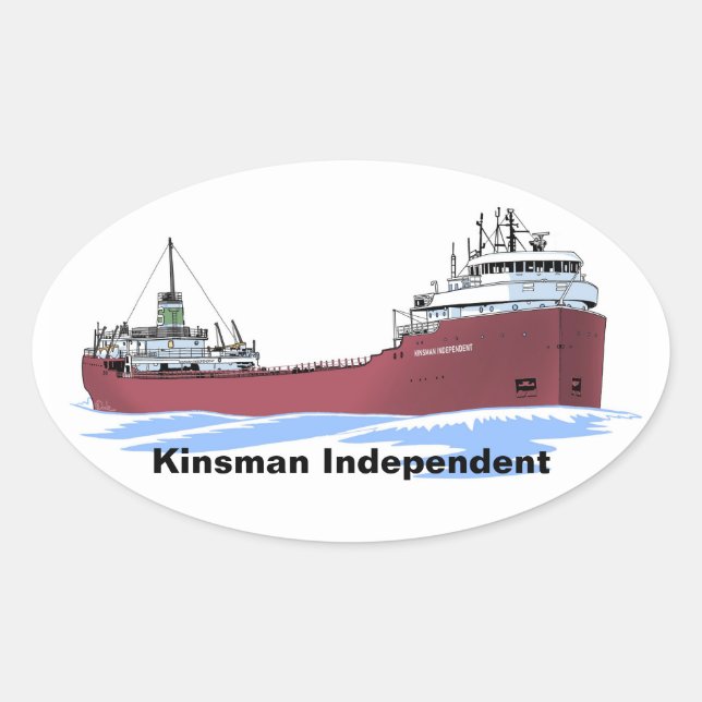 Great Lakes freighter Kinsman Independent Oval Sticker (Front)