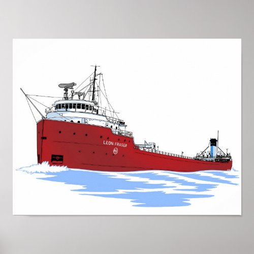 Great Lakes freighter Leon Fraser Poster