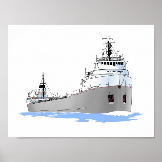 Great Lakes freighter Manitoba Poster (Front)