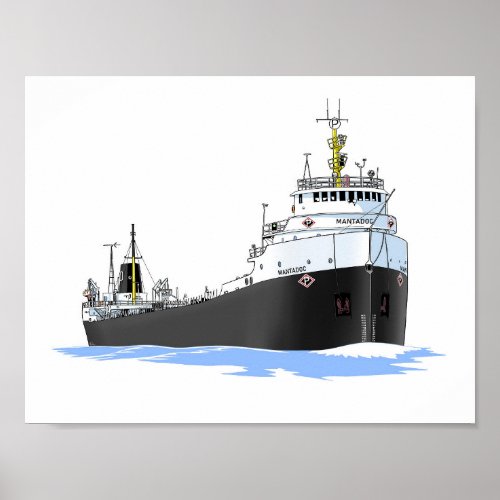 Great Lakes freighter Mantadoc Poster