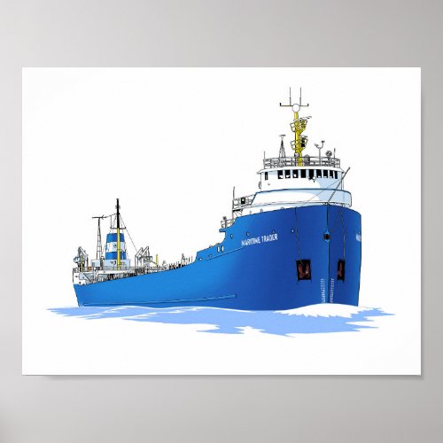 Great Lakes freighter Maritime Trader Poster