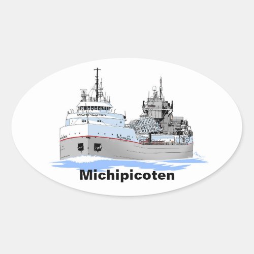 Great Lakes freighter Michipicoten Oval Sticker