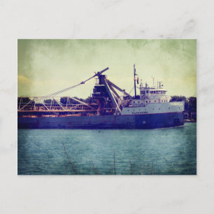 Great Lakes Freighter Postcard