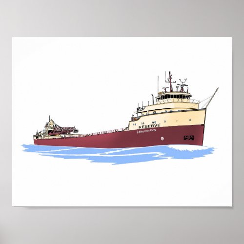 Great Lakes freighter Reserve self_unloader Poster
