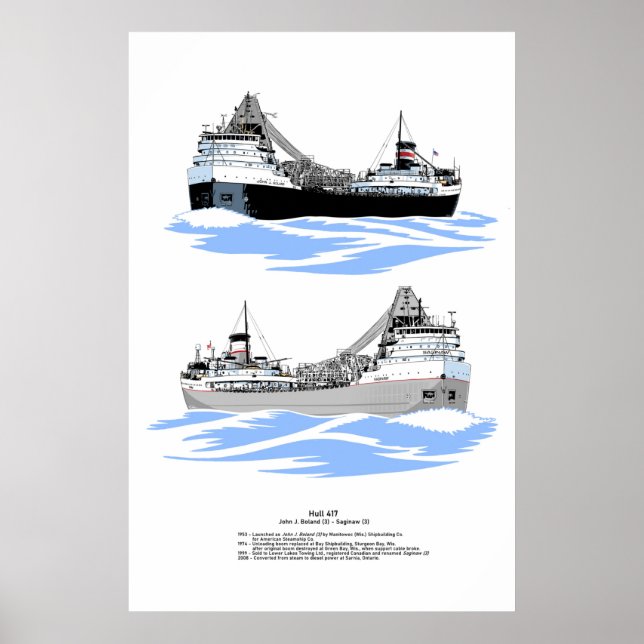 Great Lakes Freighter Saginaw history Poster (Front)