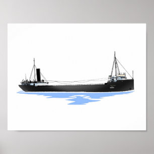 Great Lakes freighter Saturn Poster